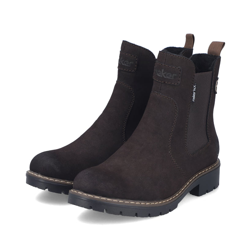 Rieker Damen Chelsea Boots mit Tex braun Y9160-25