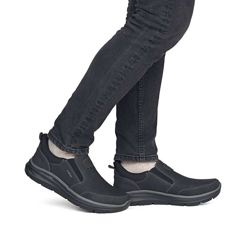 Herren Slipper von Rieker schwarz B1851-00