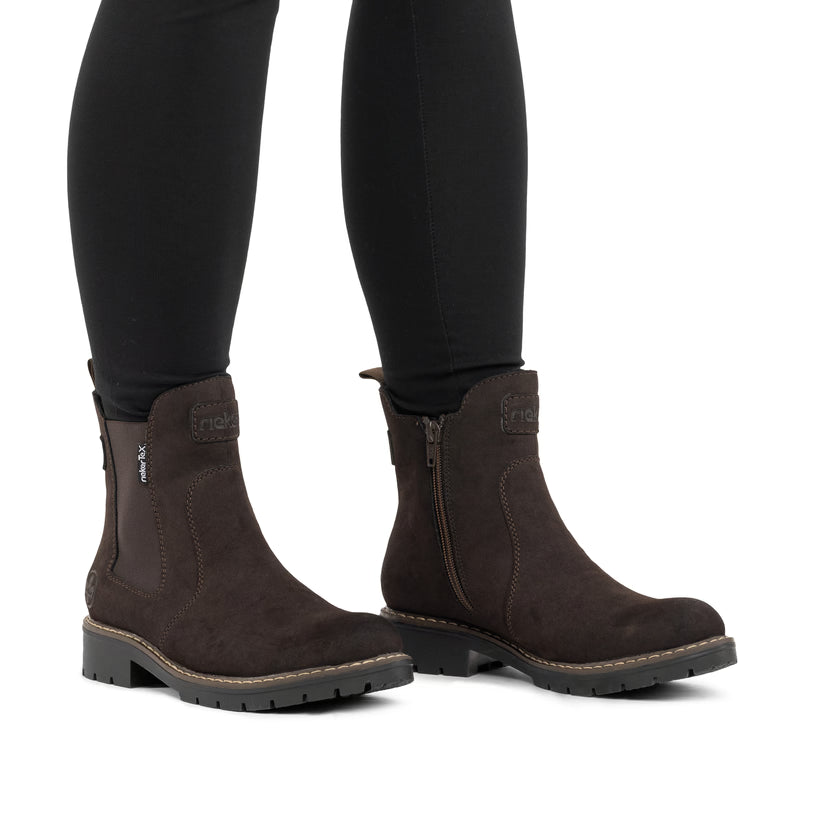 Rieker Damen Chelsea Boots mit Tex braun Y9160-25